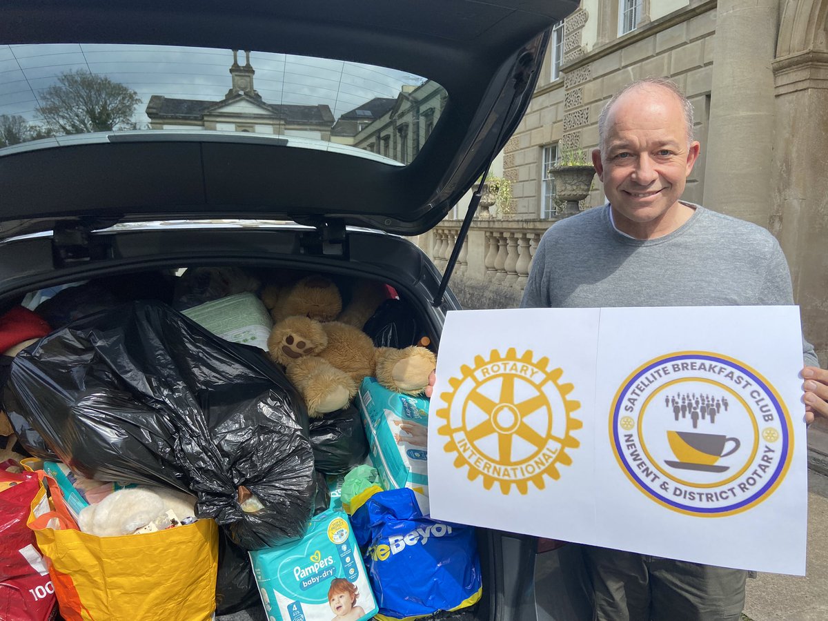 Supplies leaving Newent on their way to three Ukraine orphanages. Dr Rainer -Elk-Anders receiving donations on behalf of British Ukrainian aid. Big thank you to the good people of Newent. newentbreakfastclub.co.uk