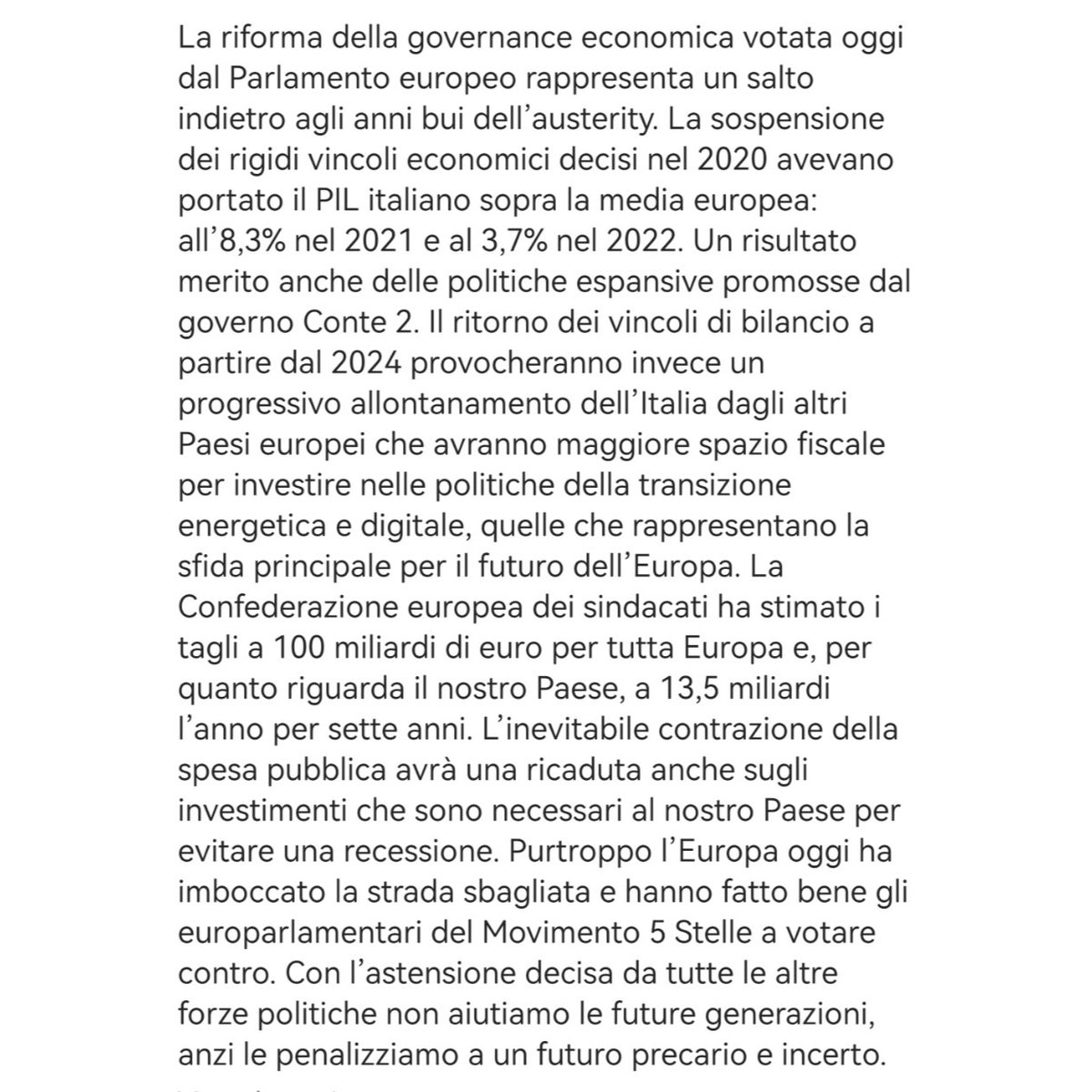 Oggi a Bruxelles si è consumato un tradimento.