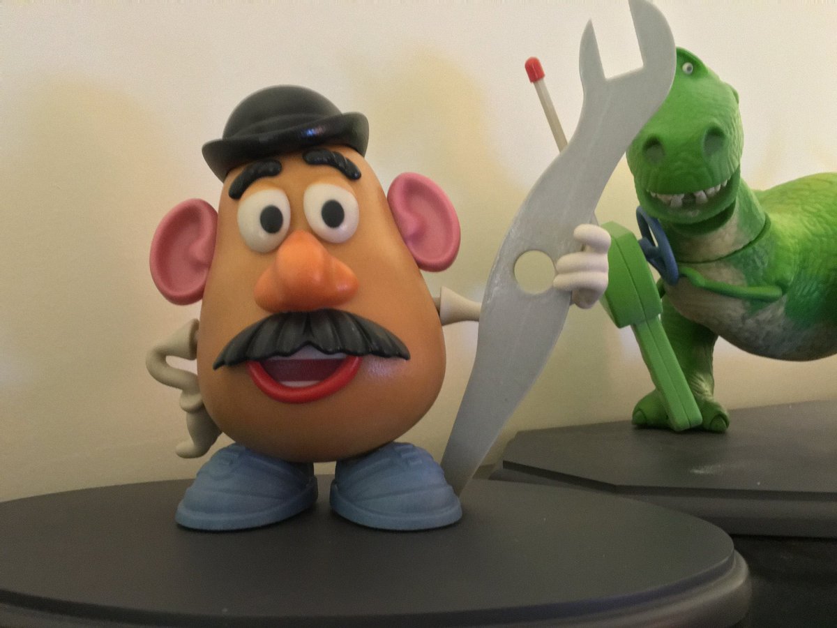 The tool Mr Potato Head holds was made but MPH is digitally printed. Fast and accurate 3d printing is a tool to create models today. #models #modelmaking