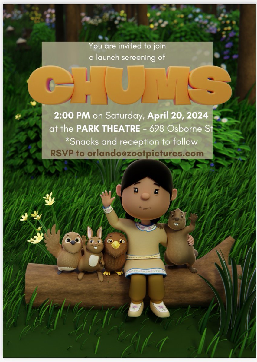 Current @winnipegsd CREATE 3D Student Jailyn Presto, alumni Jamiro Lorenzo and Bailey Sanders worked on ‘Chums,’ a 3D-animated childrens’ series airing on @APTNtv very soon! You can find their names in the credits.

#3danimation #mediaindustry #student #alumni