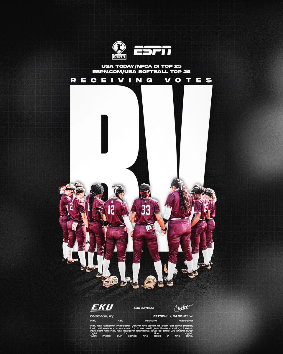 𝐑𝐕 𝐂𝐨𝐥𝐨𝐧𝐞𝐥𝐬 📈

We're receiving votes in the @ESPN/@USASoftball and @USATODAY/@NFCAorg Top 25 polls!

#GoBigE