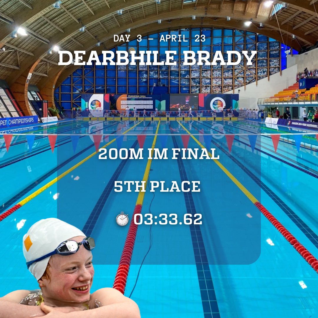 Brady finished strong to claim fifth place in her final 👏🏻 #TheNextLevel | #ParaSwimming | #Madeira2024