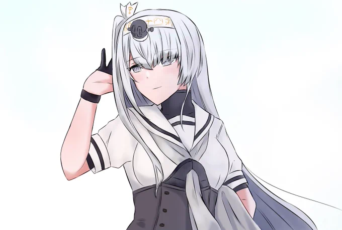 今日は少し暑いので、ちょっとこのコートを少し脱ぐ#艦これ版深夜の真剣お絵描き60分一本勝負#艦これ版真剣お絵描き60分一本勝負_20240423 