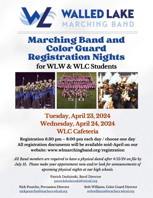 WMom2024's tweet photo. @WalledLkSchools @WLCentralHS @WLWWARRIORS @WLCentralBands @ahhamka @KAMeteyer 

Registration for the Walled Lake Marching Band begins tonight! If you're looking to be a part of a truly spectacular program that is fun and rewarding, please consider joining. You won't regret it! https://t.co/OMHJC4eP3u