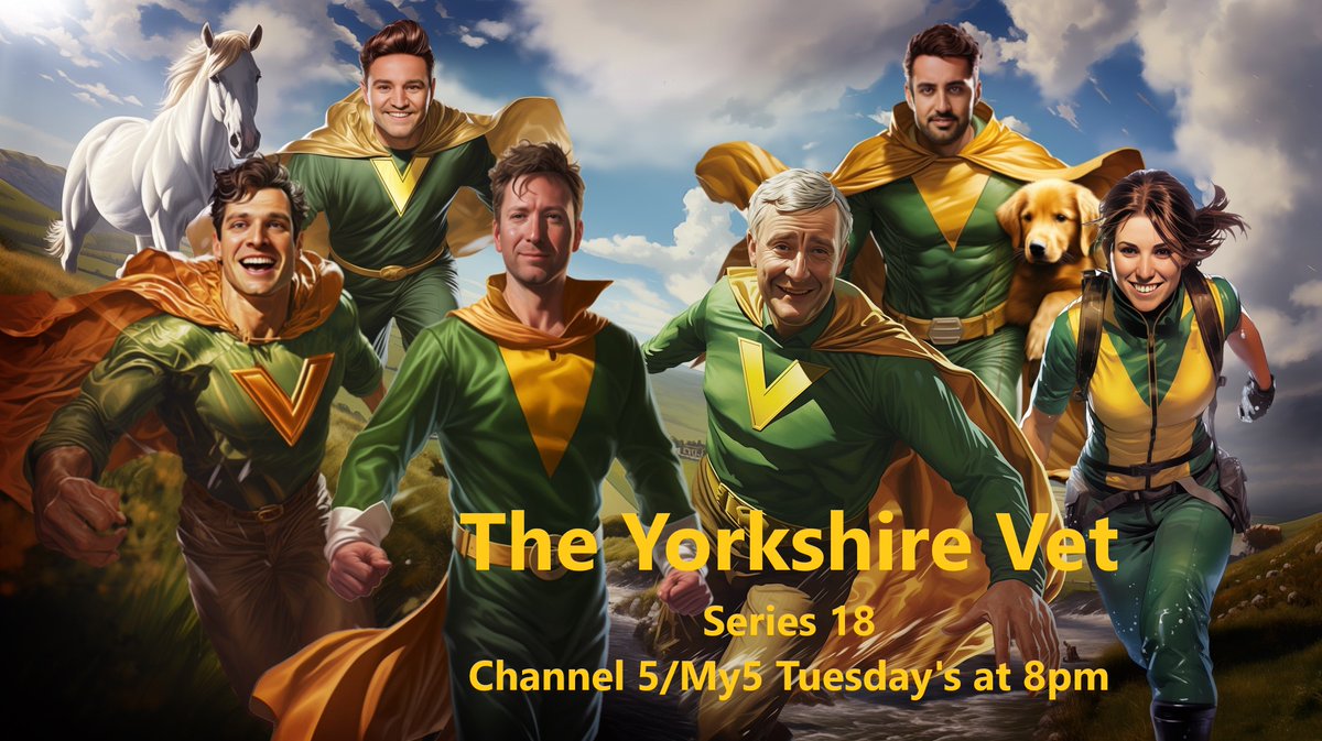 Good luck team @theyorkshirevet as series 18 premiers tonight @channel5_tv @My5_tv 8pm