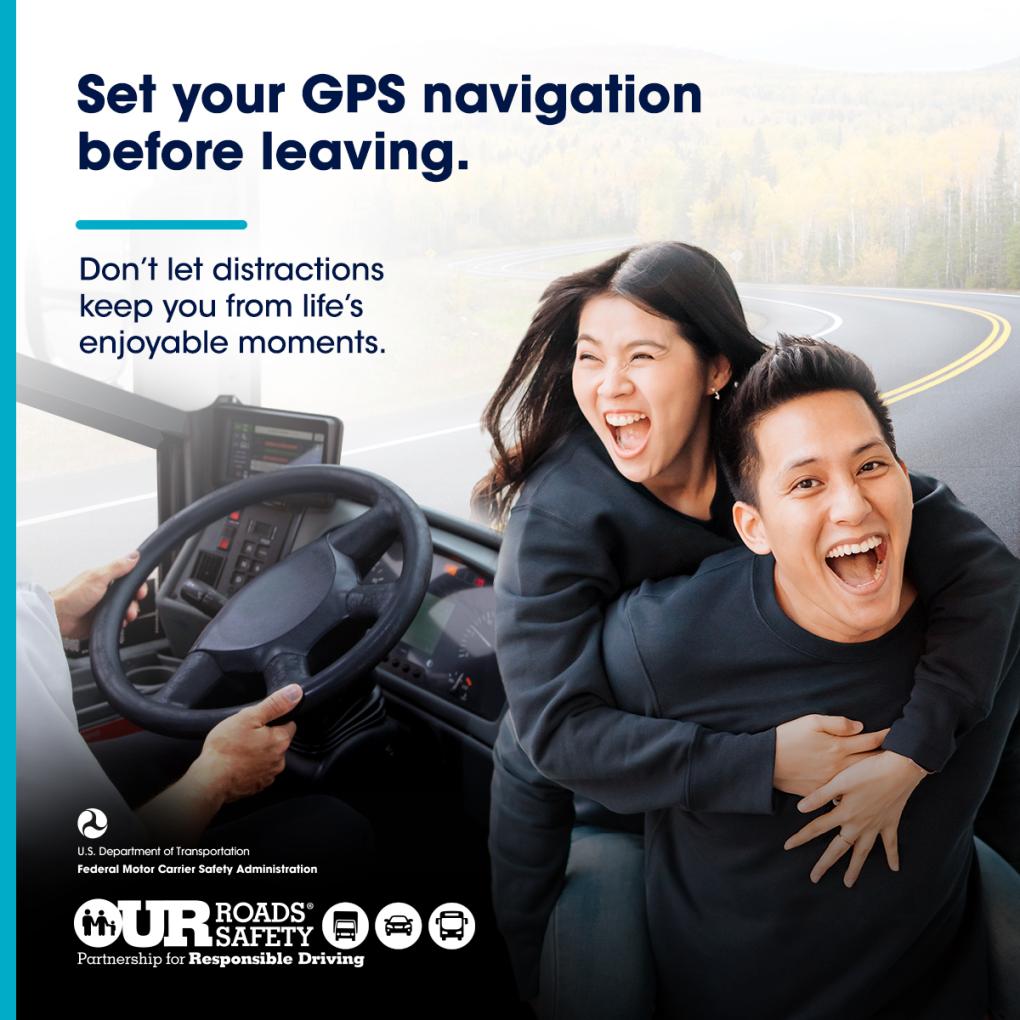 ATASharetheRoad's tweet photo. Safety Tip Tuesday during #DDAM! Set your GPS when you first get in your truck or bus to avoid unnecessary distractions while driving. Don’t drive distracted. #OurRoads https://t.co/9fgwXOVYc8