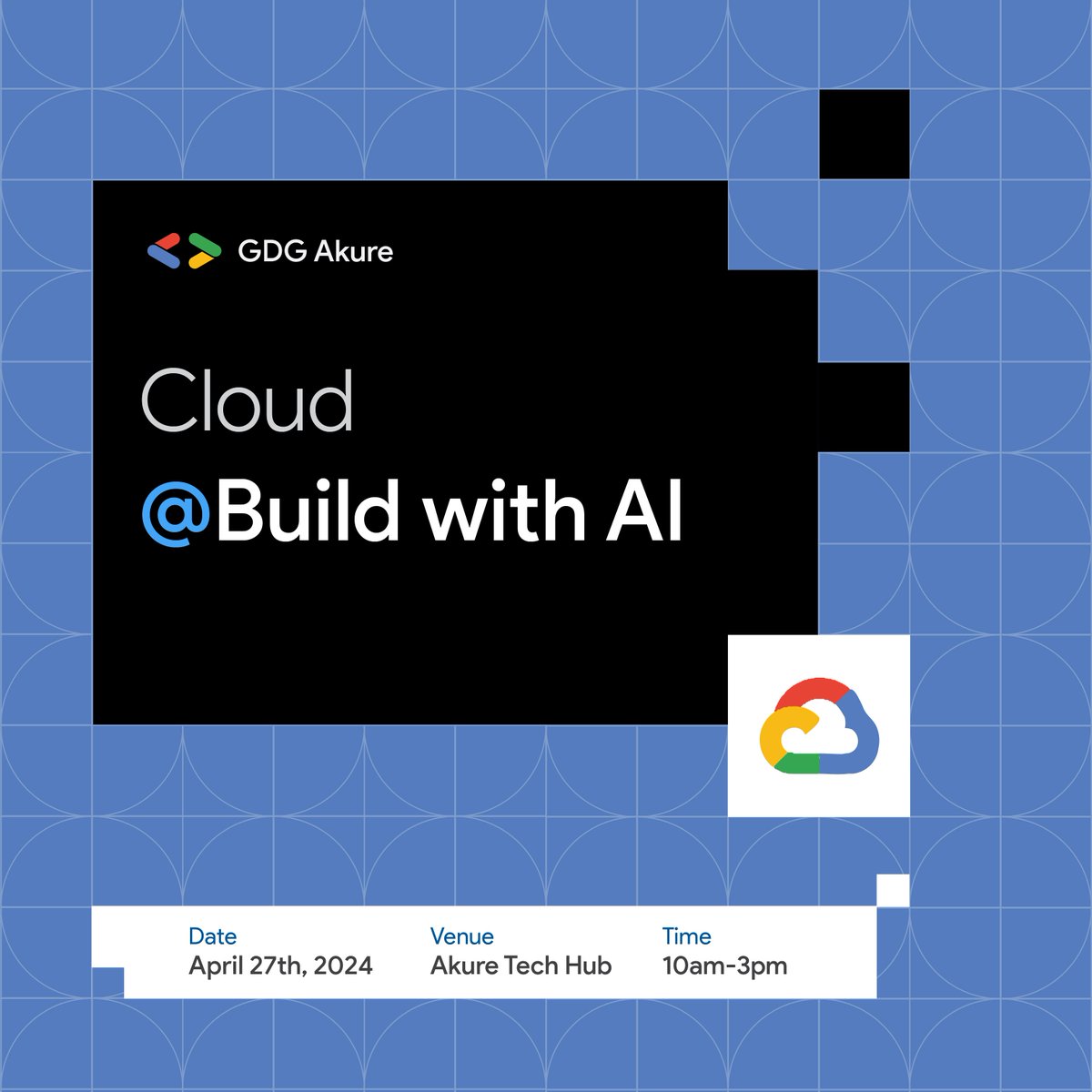 Join us in the next part of our #BuildWithAI Series as we traverse the Cloud. Don't miss this opportunity to move your skill to the next level Register now: gdg.community.dev/events/details…