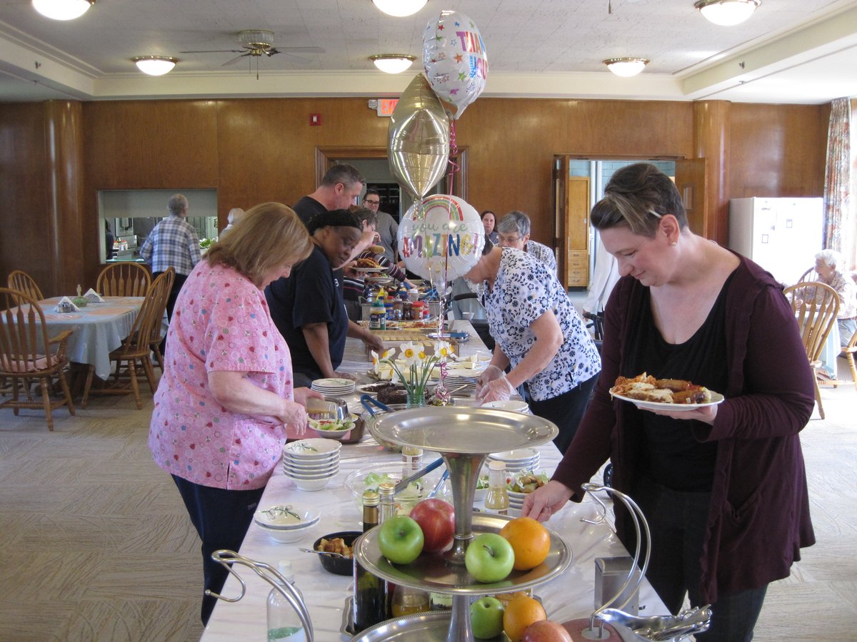 Mohun Sisters visited the Akron Motherhouse on Tuesday, April 16 for a Prayer Service. During which, they sang, prayed, and shared memories of their time in Akron. Immediately following, a delicious lunch was served in the dining room. All enjoyed visiting with eachother.