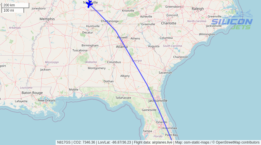 N817GS (#gulfstream G650 reportedly used by #larryellison) no longer detected in flight. Emissions est. 7346 kg #CO2 (compared to 381 kg flying commercial). #CO2emissions