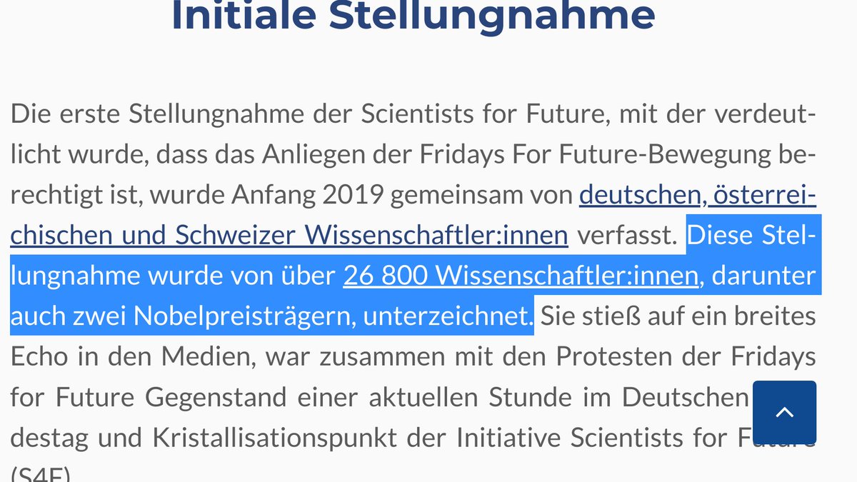 michael01130274's tweet image. Das galt noch nie. Konsumieren sie nicht die #rechtskonservatie @Welt. Alles nur Propaganda.

&quot;Die erste Stellungnahme der #ScientistsforFuture , ... Diese wurde von über 26 800 Wissenschaftler:innen, darunter auch zwei Nobelpreisträgern, unterzeichnet.&quot;
de.scientists4future.org/ueber-uns/stel…