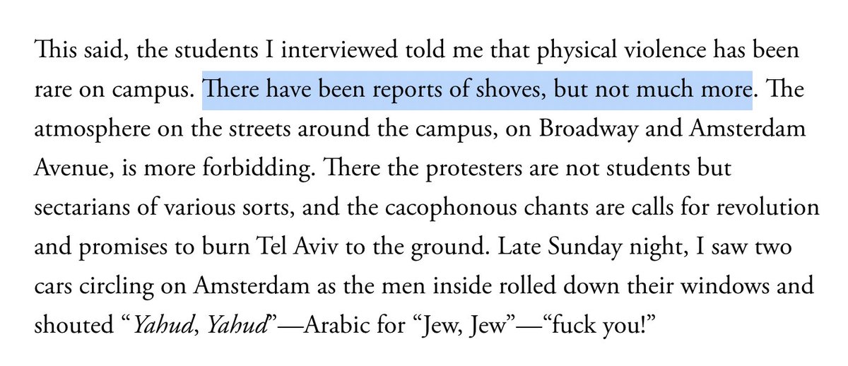 The closest thing to 'fervor' in the article is this, protestors locking arms and chanting when pro-Israel students show up. Even if you think this is over the top, even the people pushed out say they were never scared. The reporter can't find any incidents of violence.