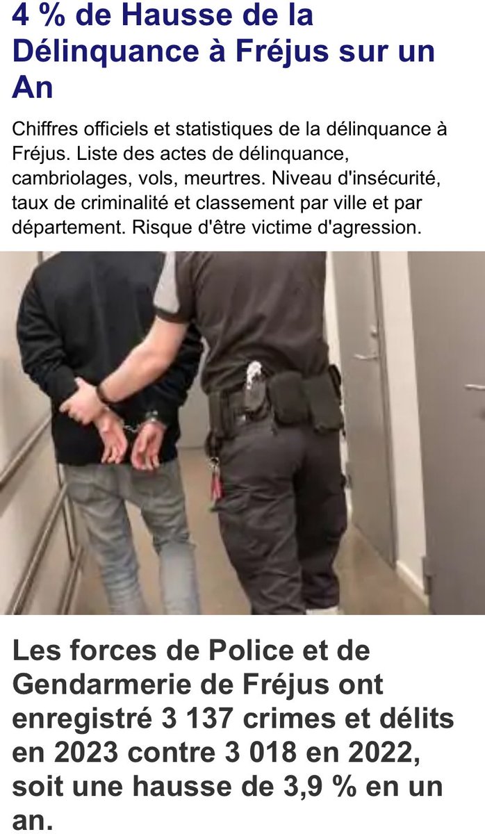 Qd le #RN annonce qu’avec leur parti, on verrait ce qu'on verrait et que tous les délinquants se tiendraient miraculeusement tranquille... ➡️ Perpignan, insécurité ++ ➡️ Frejus ➕4% de délinquance en 2023❗️ Le RN gère apparemment la sécurité comme les comptes du parti... 😏
