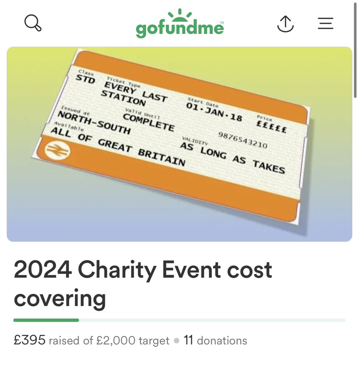 I honestly am so overwhelmed that in less than 24 hours this is already nearly at £400! This gives me so much confidence that together we can go out this summer and raise silly amounts of money for Samaritans! gofundme.com/f/everylaststa… Thank you to everyone that has donated so…