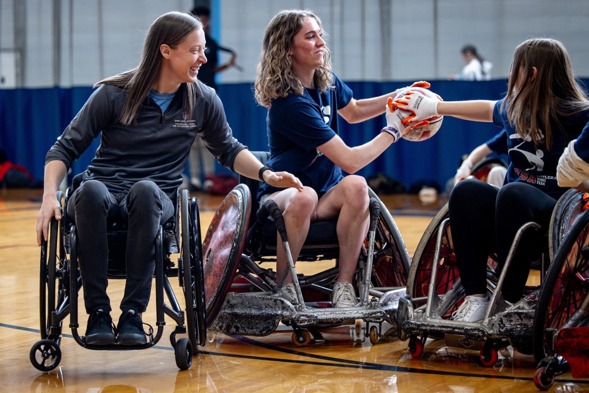 SLU celebrated Sarah Adam, professor of OT and the first female US wheelchair rugby Paralympian, on Disabled Athlete Sports Association Day. ✨ 📸 by Sarah Conroy