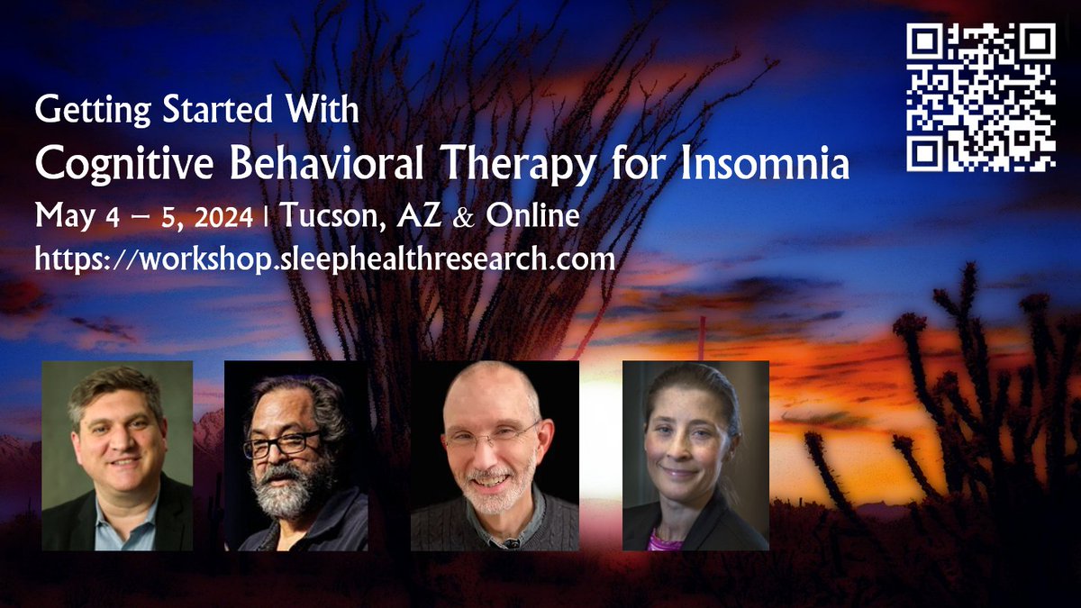 We are about 2 weeks away! Join us for our weekend Insomnia workshop in person or online! More info: workshop.sleephealthresearch.com 22 continuing education hours over 2 days, incl all meals. This is an amazing opportunity for anyone who sees insomnia patients! Share to your