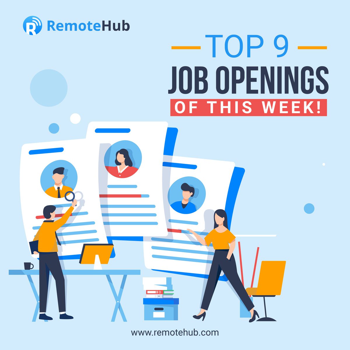 Check out our top 9 job listings curated to match your preferences, whether you seek remote or in-office positions. Start your path to a rewarding career today!
Apply here - remotehub.com/jobs

#JobOpenings #JobOpportunities #Hiring #Recruitment #FreelanceJobs