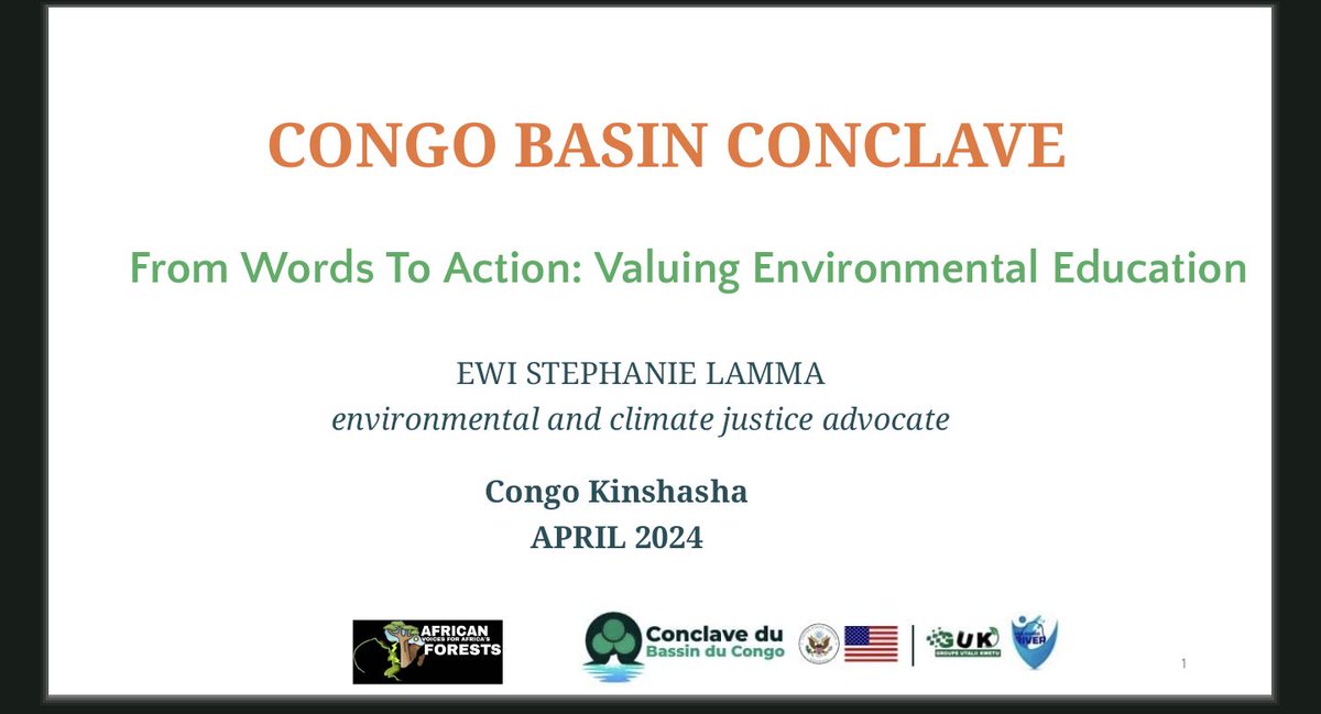 ewi_lamma's tweet photo. As part of the agenda of the Congo Basin Conclave, my focus on valuing environmental education  means a lot across class and generations. This is emphasized upon by our documentary 
African Voices for Africa's Forests which is also part of the agenda👇🏽 https://t.co/mQQcg82GJm https://t.co/ueQcLbeOi2