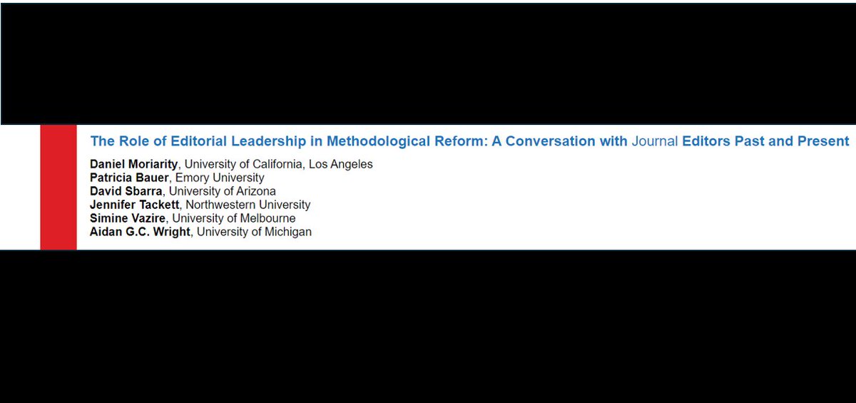 Very excited to moderate an invited panel on editorial leadership in methods reform w/ some Editors-in-Chief at the upcoming @PsychScience conference! Have questions/perspectives you'd like to see the discussed? Feel free to make suggestions at forms.gle/C8Cais6uwHPirq… 1/2