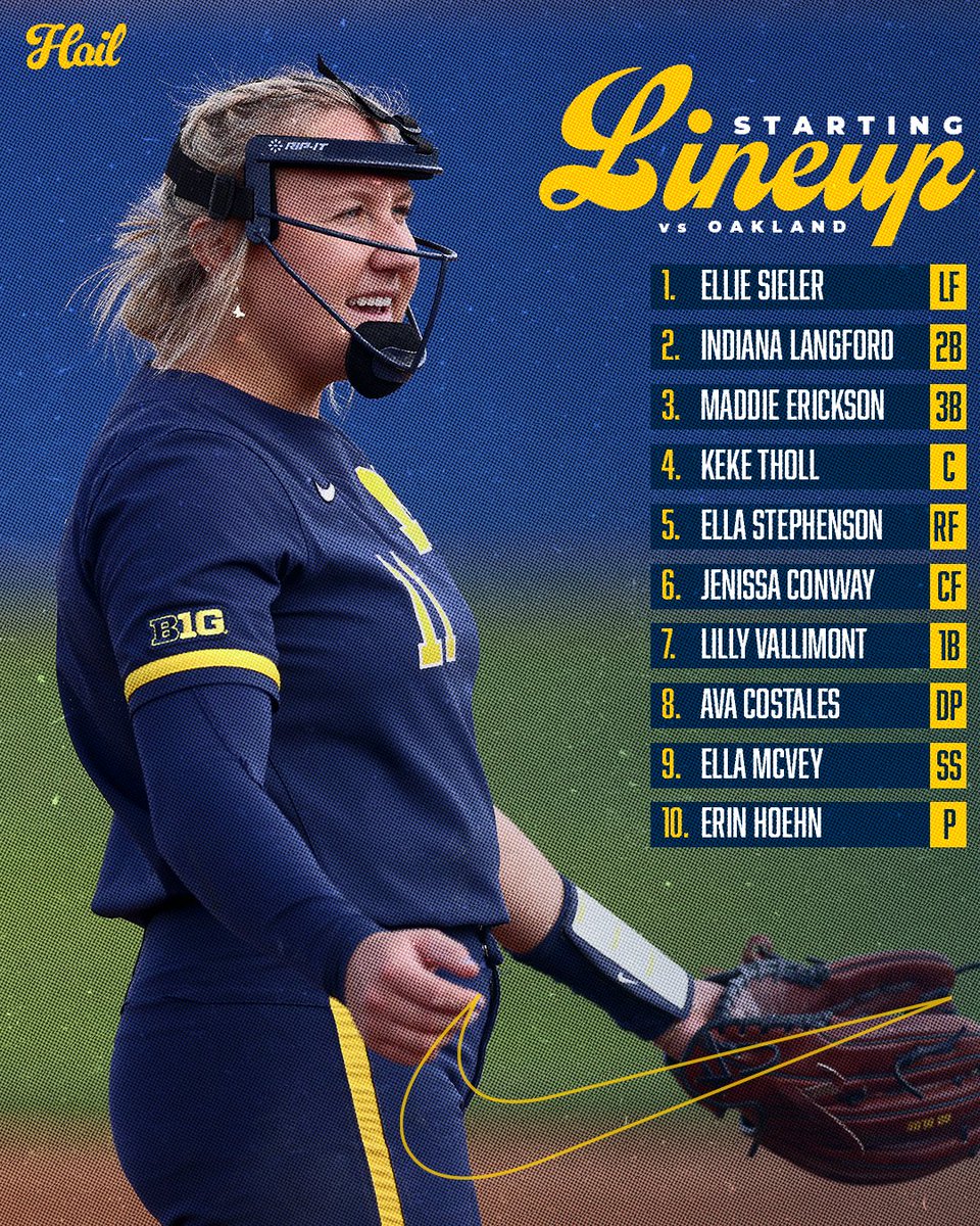 umichsoftball's tweet photo. #GAME48 Starting Lineup.
Live Stats >> https://t.co/RKZj34zYhj https://t.co/XVHD4Rw1PK
