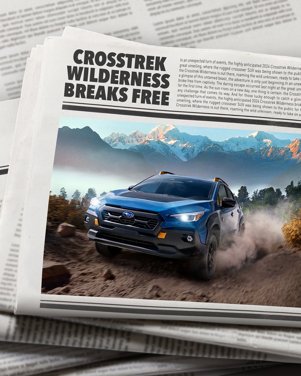A beast with Full-Time Symmetrical AWD and 235mm of ground clearance is on the loose. Do you have the courage to tame the All-New Crosstrek Wilderness? 🌲🏠 #CrosstrekWilderness #BeholdTheWilderness
