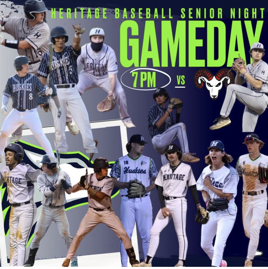 SENIOR NIGHT!! COME OUT at 6:00pm TO SUPPORT YOUR SENIORS AT HOME!! 🆚ROLESVILLE RAMS ⏰ 7PM