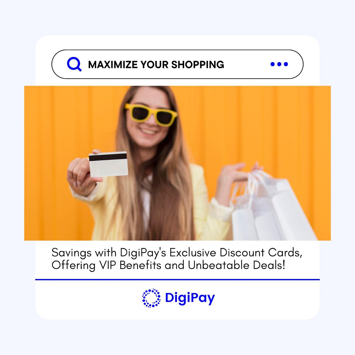 DigiPayusa's tweet photo. "Unlock a world of savings with DigiPay's exclusive discount cards, granting you access to special deals and VIP perks. Shop smarter and save bigger with every purchase.
-----
Visit us now at! https://t.co/kxw7SeobRx or contact us at! 561-342-5590
.
#DiscountCards #Savings https://t.co/A7pvv1VNGv