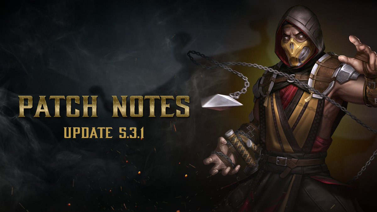 Update 5.3.1 is NOW live! Fixes in this update include the Auto-Battle issue, improve game stability, and more! Check out the patch notes here: mortalkombatgamessupport.wbgames.com/hc/en-us/artic…