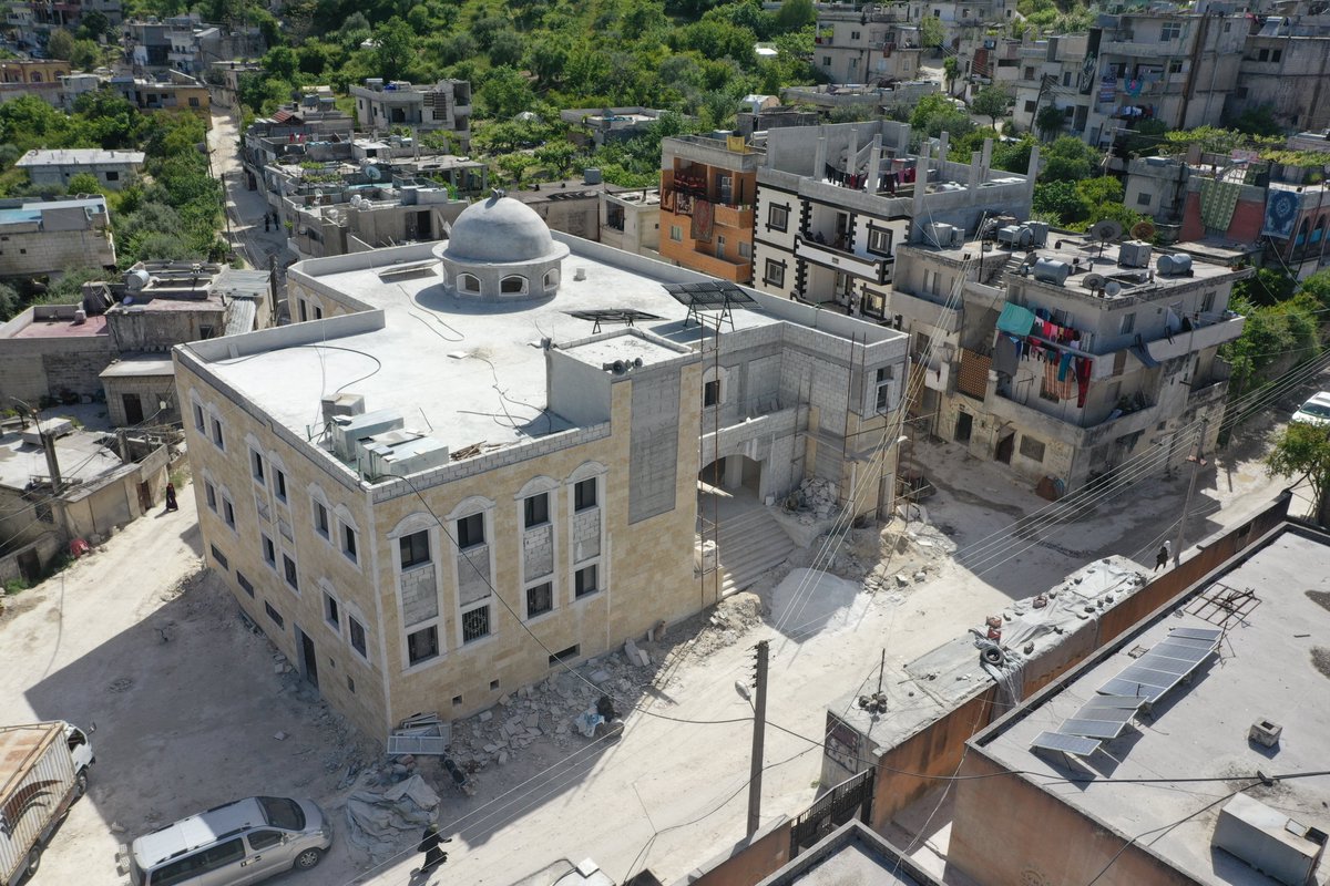 Our reconstruction project for the Al-Malend Mosque in rural western #Idlib is not just about restoration. We work to revive hope and bring back life to our communities devastated by last year's earthquake. #WhiteHelmets #Syria