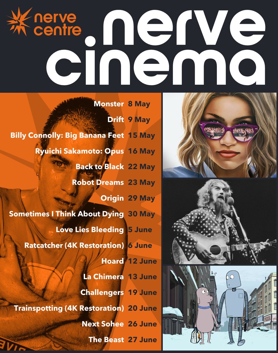 📽️🍿😍 New #NerveCinema programme alert! Featuring our trademark variety of contemporary greats and familiar favourites playing through May and June... Book now 👇👇👇 bit.ly/3WeUAVA