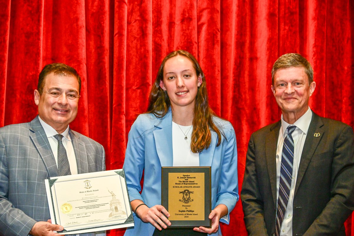 Congratulations to our very own Sophie Phillips, who was recognized as a Scholar-Athlete at the Rhode Island State House yesterday afternoon 🤩📚🐏 #GoRhody @Sophie_Philly