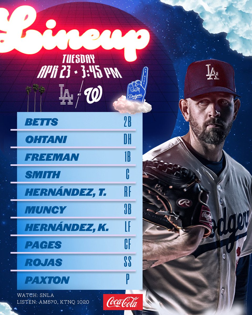 Today’s #Dodgers lineup at Nationals: