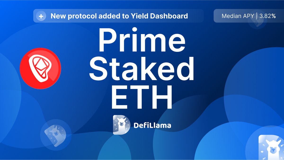 Now tracking @PrimeStaked ETH pools on our Yield Dashboard