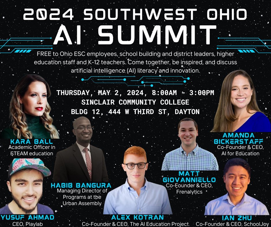 I’m honored to be part of the inaugural @aiedu_org and @oesca Ai Summit alongside this outstanding lineup of speakers. #edtech #techtalk @tcmpub