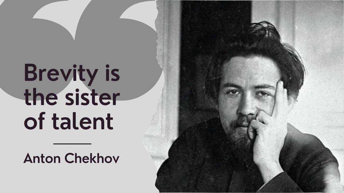 #OTD in 1889, giving feedback on his brother's play #Chekhov coined the famous saying 'Brevity is the sister of talent'. 💬 Don't round things out, don't polish—but be awkward & impudent... Write. Flies purify the air, plays—the morals. ✍️ Here's his advice for budding writers