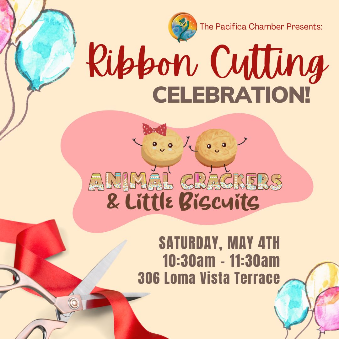 Join us for another ribbon cutting celebration &amp; 15 yr anniversary for Animal Crackers &amp; Lil Biscuits preschool! 
business.pacificachamber.com/events/details…
#celebrate #ribboncutting #pacifica #preschool