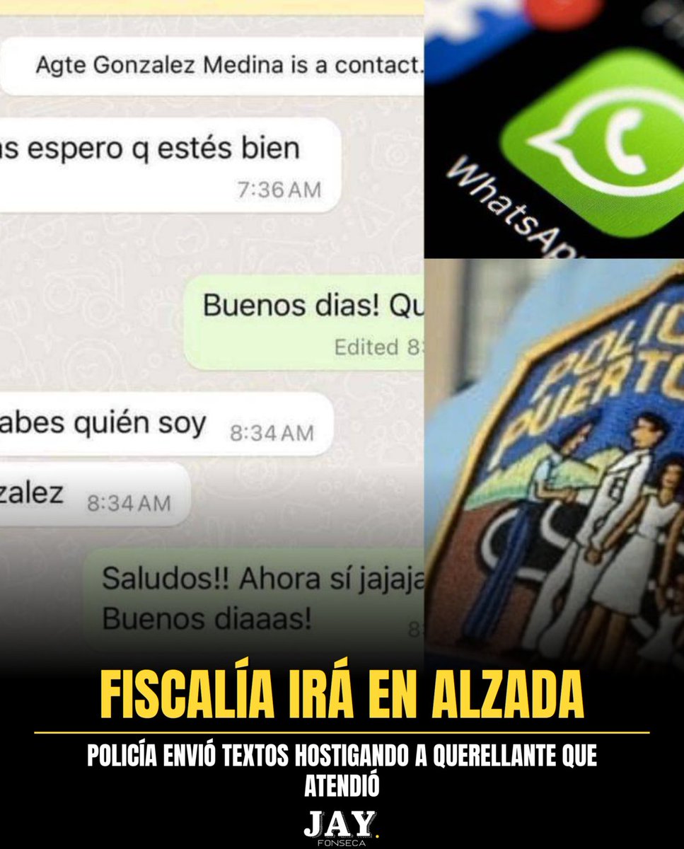 🚨El Departamento de Justicia irá en alzada luego de que no se encontró causa para arresto contra el agente de la policía Daniel González Medina del precinto de Utuado que envió textos hostigando a una universitaria a la que había atendido en una querella sobre un caso de…