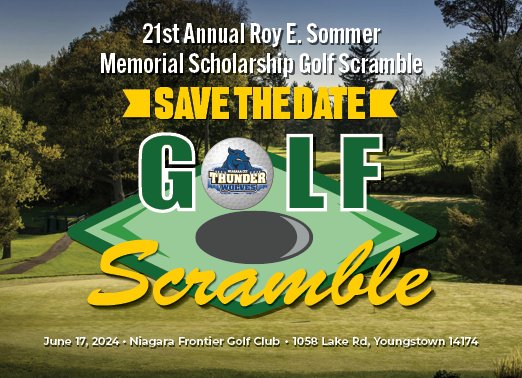 GOLF SCRAMBLE: It's never too early to start thinking about the <a href="/NCThunderwolves/">SUNY Niagara Thunderwolves</a> 21st Annual Roy E. Sommer Memorial Scholarship Tournament! Join us Mon. June 17th at Niagara Frontier Golf Club! #RollWolves ⛳️🐺💪

Registration &amp; Sponsorship here: ncccathletics.com/information/Go…