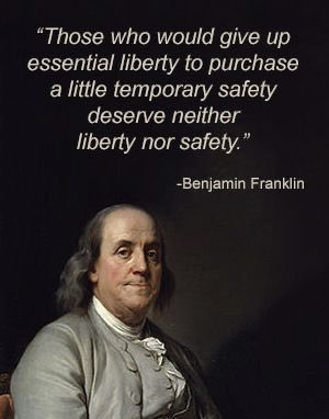 In our quest to live in harmony, the words of Benjamin Franklin remind us that freedom and security are two valuable assets that ideally go hand in hand. #Freedom and Security #The Way of Balance