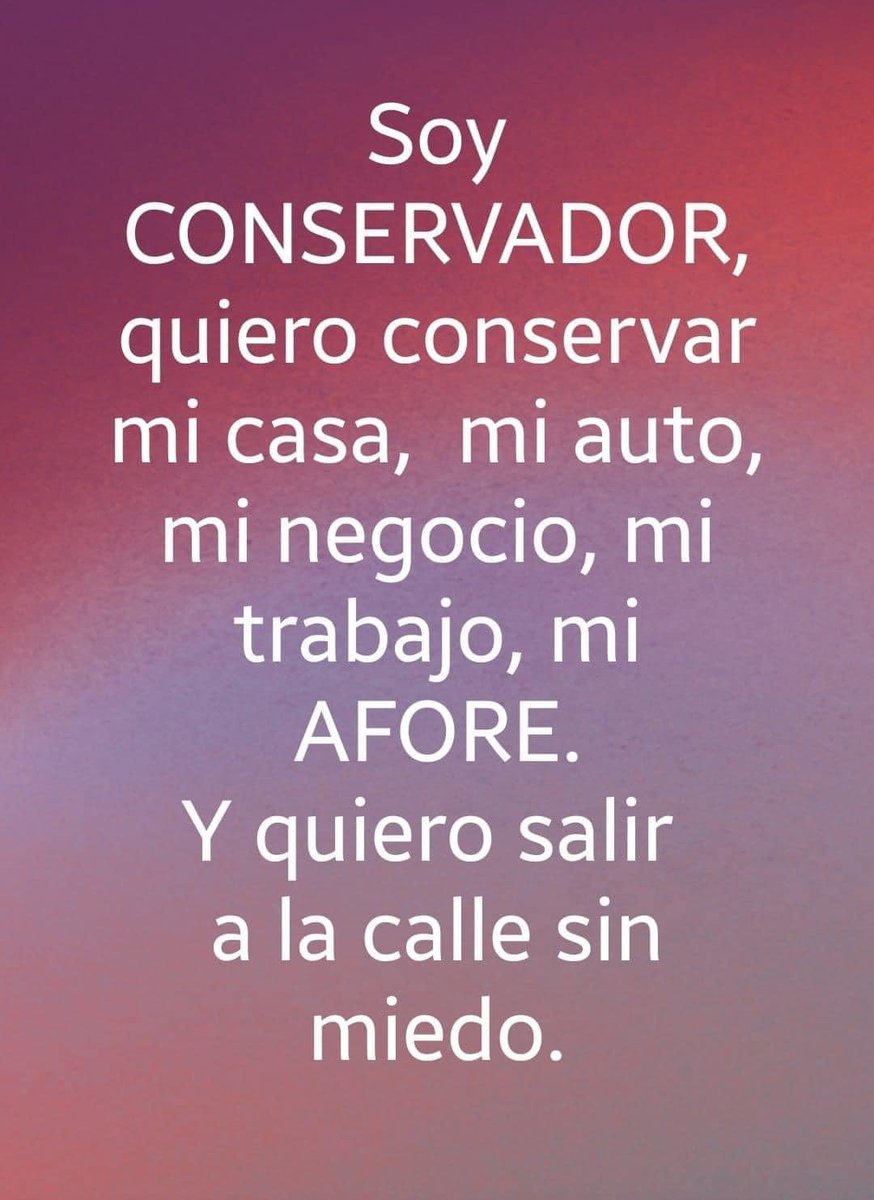 Quiero conservar la ilusión y esperanza en una vida cada día mejor, fruto de mis esfuerzos. Tengo la aspiración de ser mejor cada día.
#NiUnVotoAMorena2024 
#MorenaDestruyendoAMexico 
#XochitlGalvezPresidenta 
#SantiagoTaboadaCDMX2024