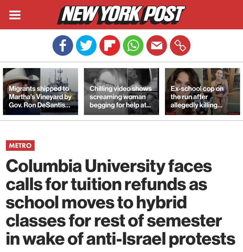 So, Columbia has decided that its graduating class, which completed high school and started college online because of Covid lockdowns, will now have to complete college online as well? What can one even say about such gross failure?