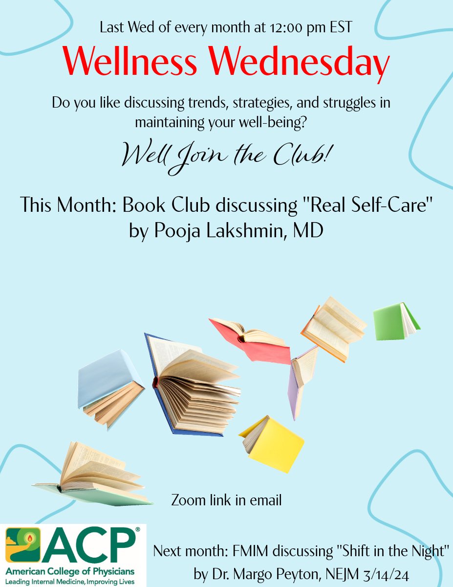Join us for Wellness Wednesday! Zoom link in email sent to membership.
