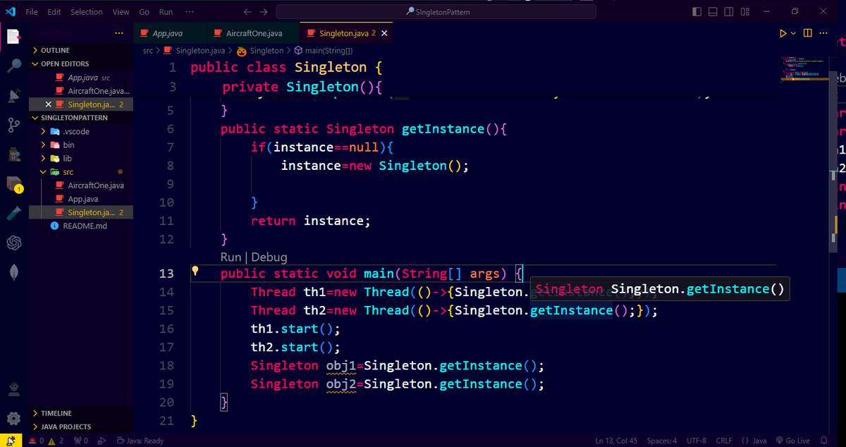 'Day 4 of #100DaysOfCode: Solved the
1. 'Find Missing and Repeating Element'
2.Find Single Element on @Code360
3. How to implement Singleton Pattern and explored its implications in multithreading scenarios in Low Level Design