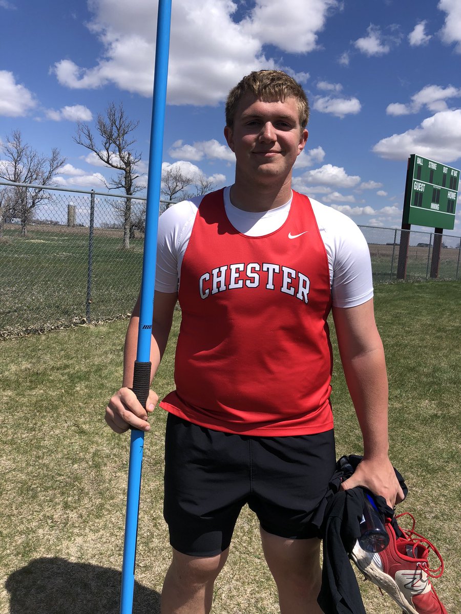 Now this is a way to start a meet!! Congratulations to JD P for breaking his own record today in the javelin! JD threw 148’3” in Salem to break his previous mark by almost 4 feet! Way to go JD!!