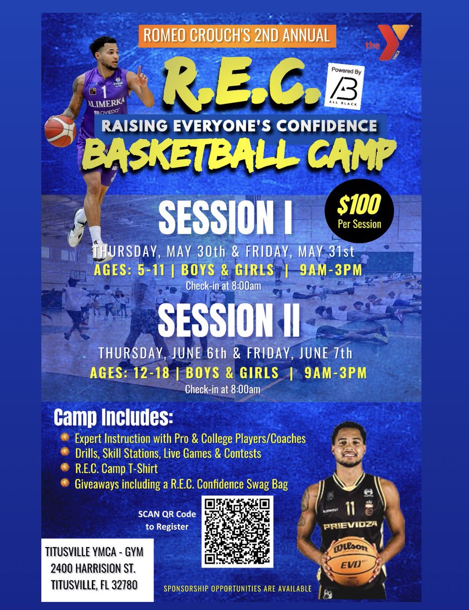 CrouchRomeo's tweet photo. We are back and better! 2nd annual event. Sign up using the QR code and let’s get better! Sponsors needed! https://t.co/PTaaOXIW4A
