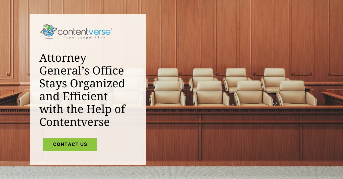 Learn how an Attorney General's office continues to benefit from Contentverse’s streamlined uploading, indexing, search functions, & so much more.
bit.ly/44dmO4X 
#attorneygeneral #localgov #localgovernment #lawoffice #justicedepartment #DMS #ECM #documents #legaloffice