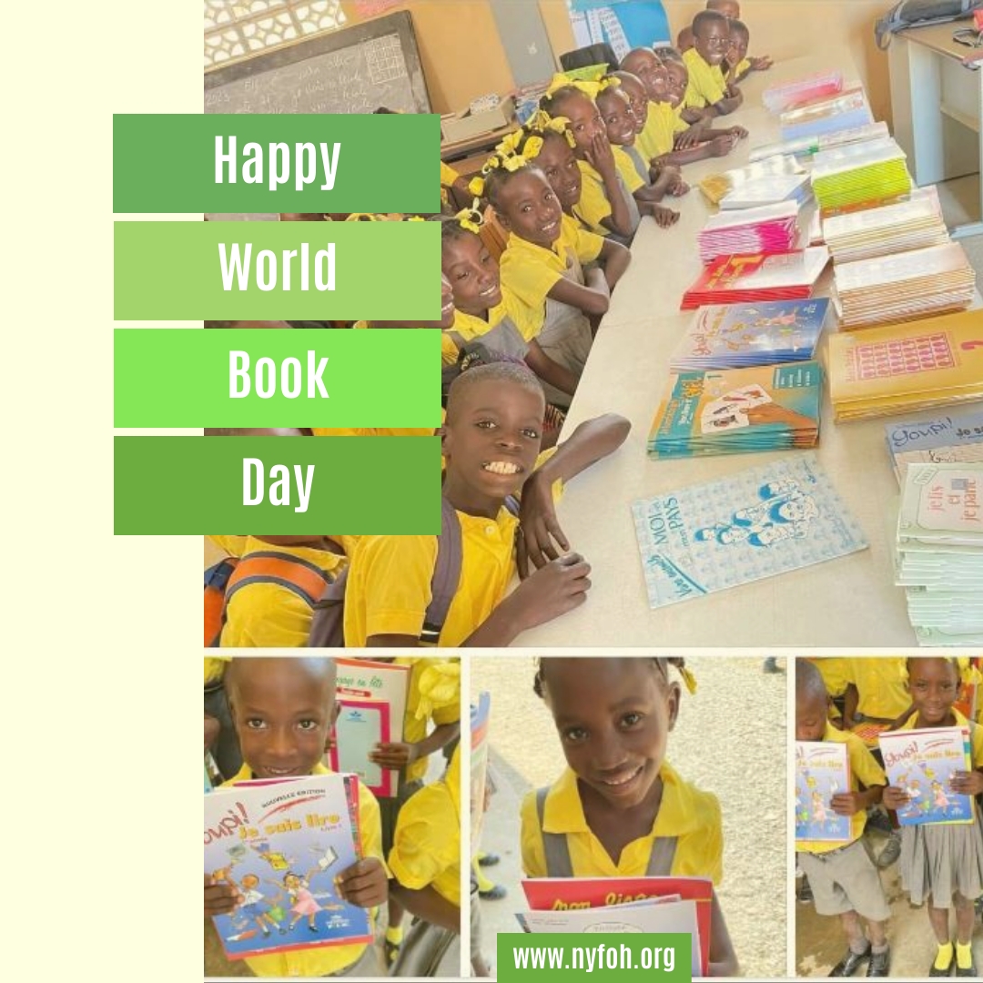 Happy #WorldBookDay! 📚 Let's celebrate the magic of books and the power of literacy to change lives, especially for the students of Haiti! Together, we're making a positive impact. #NYFOH #LiteracyMatters 📖✨