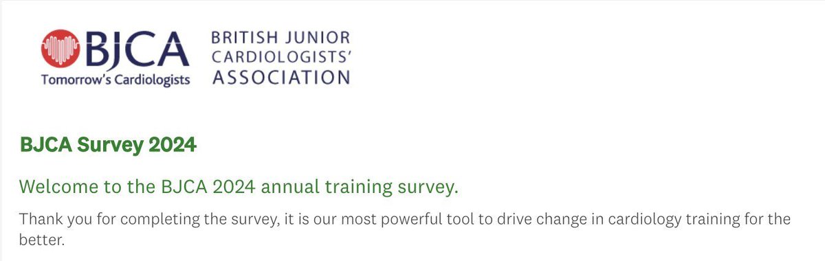 ⏰Just a week to go till the BJCA survey closes! Don't miss having your say on training in your deanery. This year we also have a special focus on: 🔵 Effect of the new curriculum on academic training 🔵 Impact of PAs on cardiology training Speak to your BJCA rep/DM for a link
