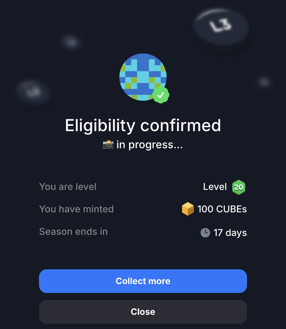 MrnFlo's tweet image. Après 2 jours d'acharnement, enfin les 100 #CUBEs. Thanks @felchou_eth pour le Thread. #layer3