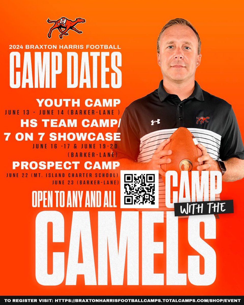 Camp Registration is LIVE! Sign up and come SHOW OUT! #RollHumps #FightAsOne🐪 …tonharrisfootballcamps.totalcamps.com/shop/EVENT