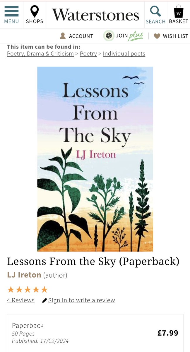 Lessons From The Sky is available in stores AND from waterstones.com!